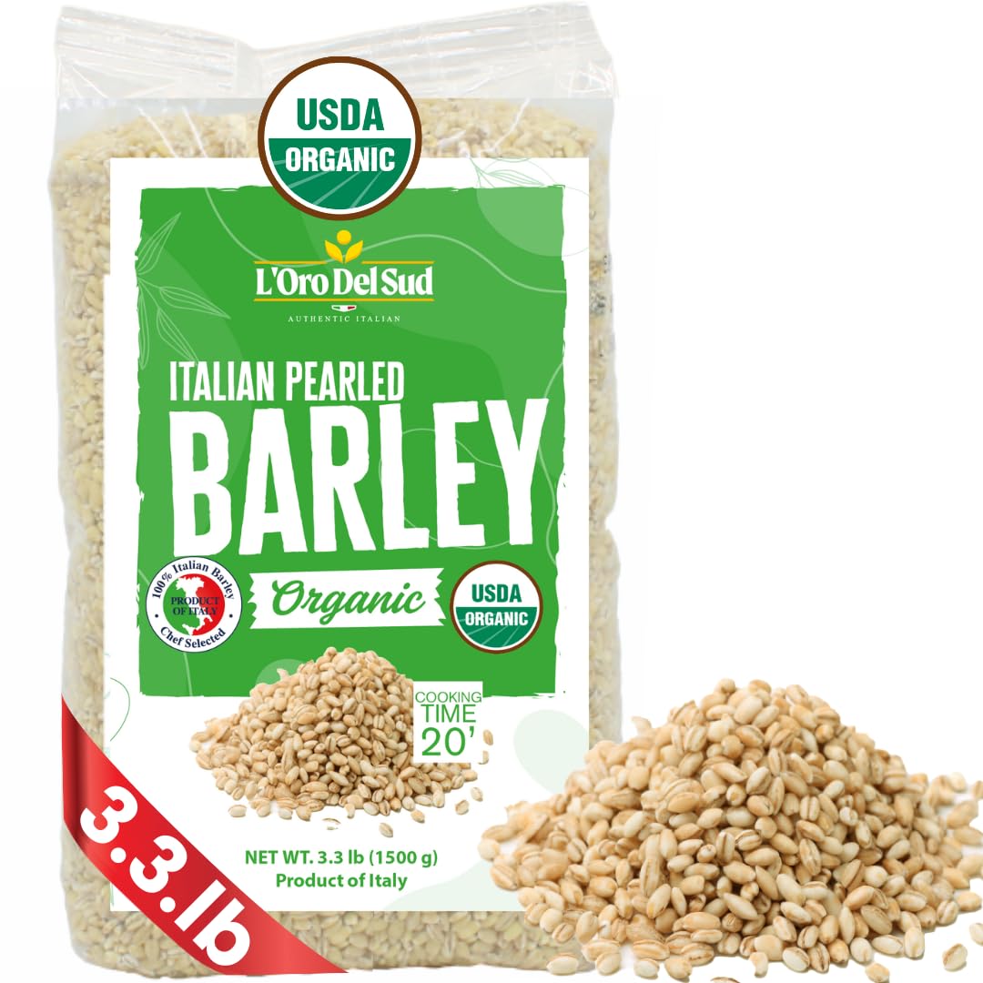 L'Oro Del Sud, Organic Pearled Barley, (1.5 kg) 3.3 lb