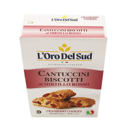 L'Oro Del Sud Cantuccini Biscotti with Cranberries, 6.35 oz