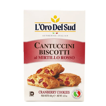 L'Oro Del Sud Cantuccini Biscotti with Cranberries, 6.35 oz