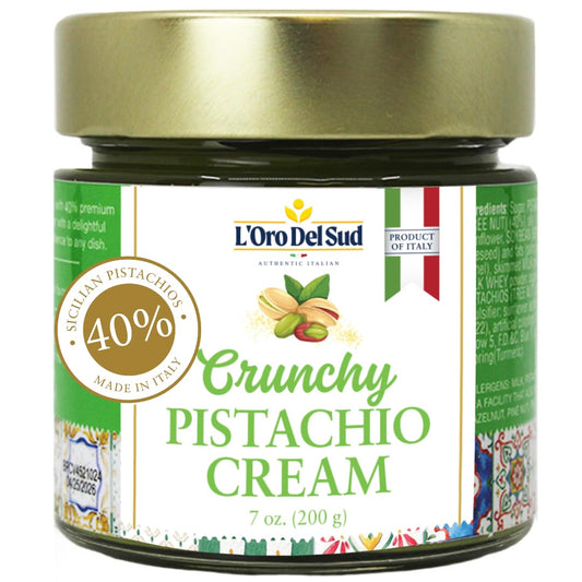 LOro Del Sud, Crunchy Pistachio Cream Premium 40% Pistachios, 7oz (200g)