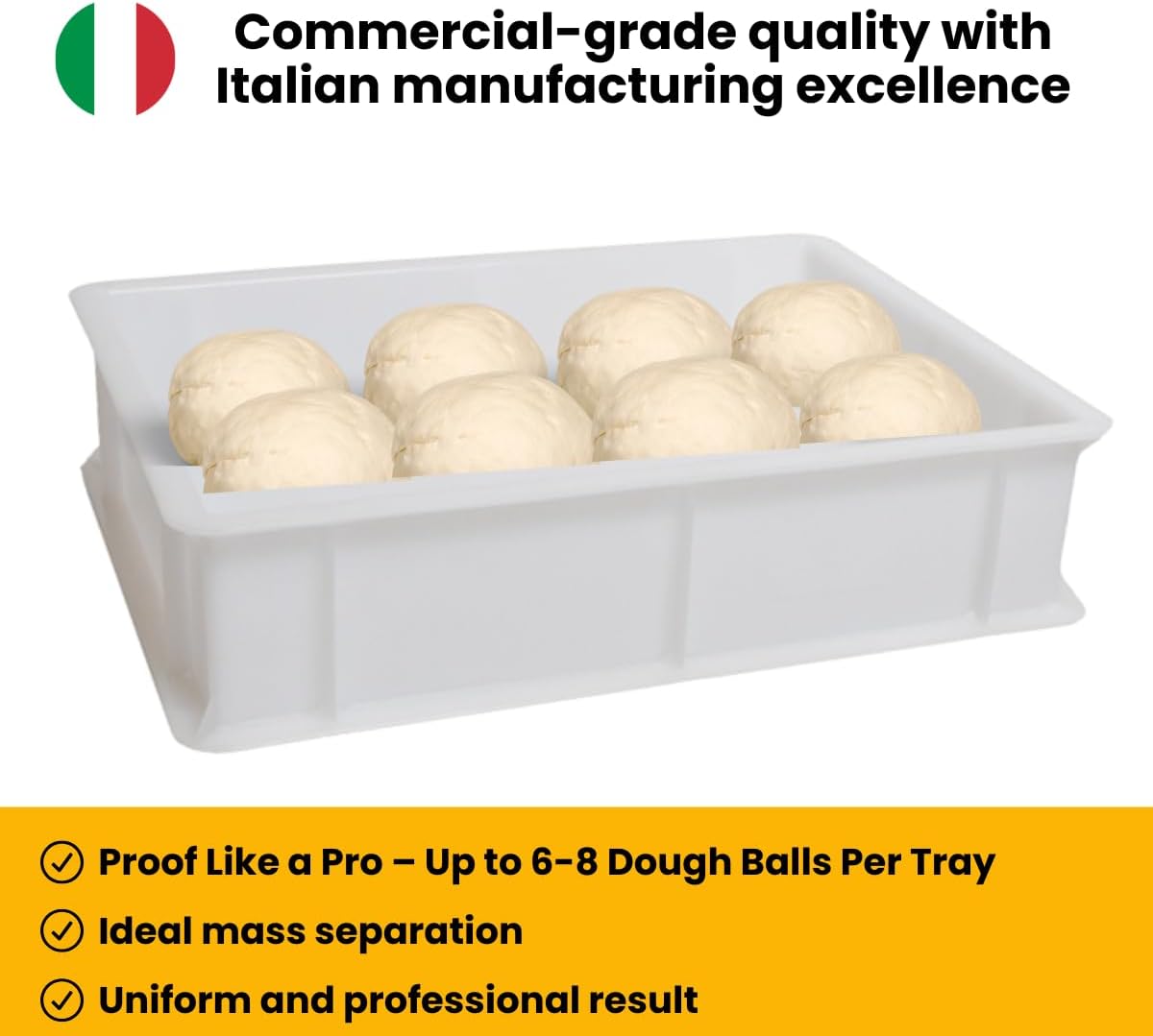 L'Oro Del Sud Dough Proofing Box with Lid (1 Box + 1 Lid) White – Italian Made Professional Quality