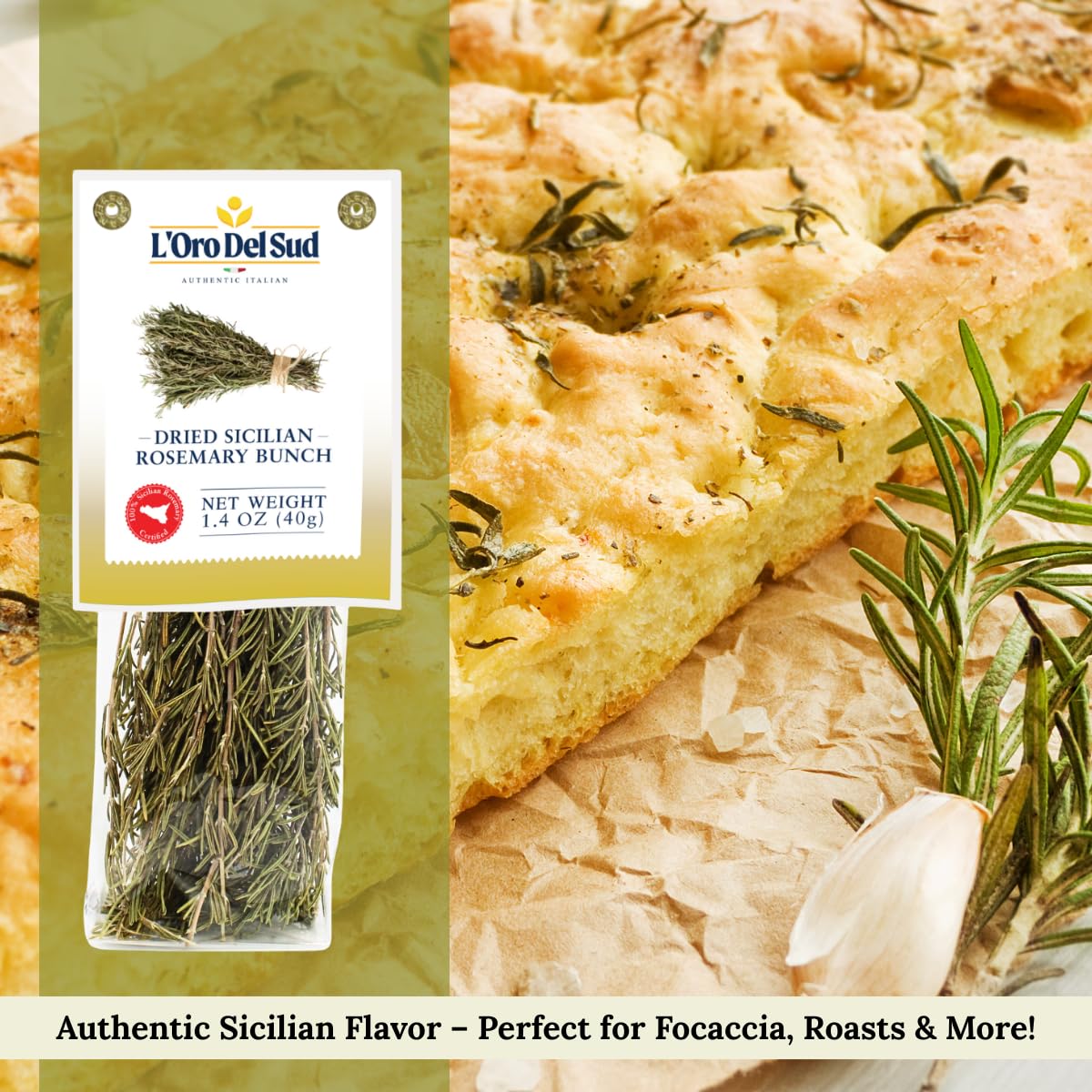 L’Oro Del Sud, Sicilian Rosemary Leaves, 2.11 oz (60 g)