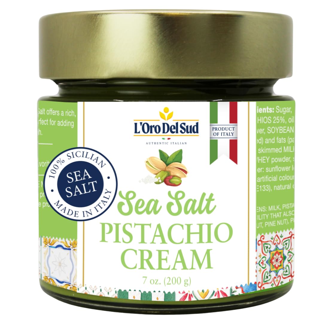 LOro Del Sud, Sicilian Pistachio Cream with Sea Salt, 7oz (200g)