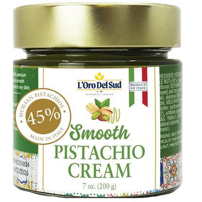LOro Del Sud, Pistachio Cream Premium 45% Pistachios, 7oz (200g)