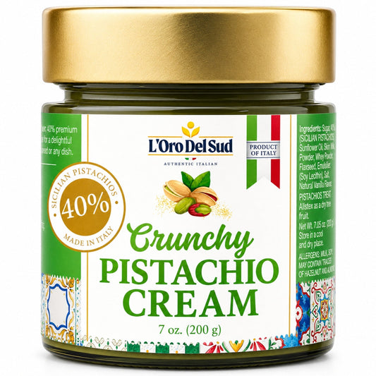 LOro Del Sud, Crunchy Pistachio Cream Premium 40% Pistachios, 7oz (200g)