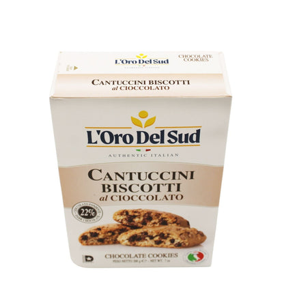 L'Oro Del Sud Cantuccini Biscotti with Chocolate – Authentic Italian Almond Cookies, 6.35 oz