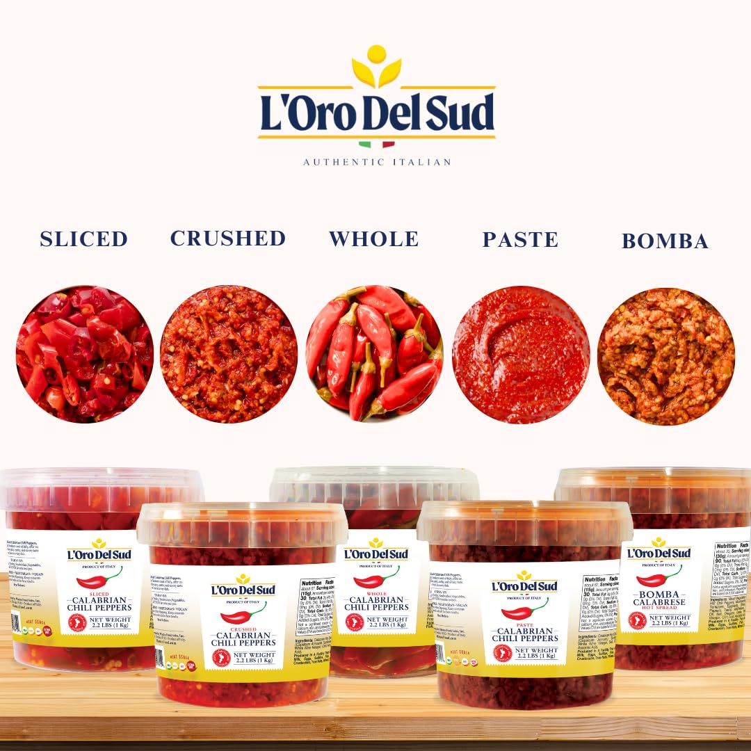 L’Oro Del Sud, Calabrian Chili Pepper Paste, 2.2 lb (1 kg)
