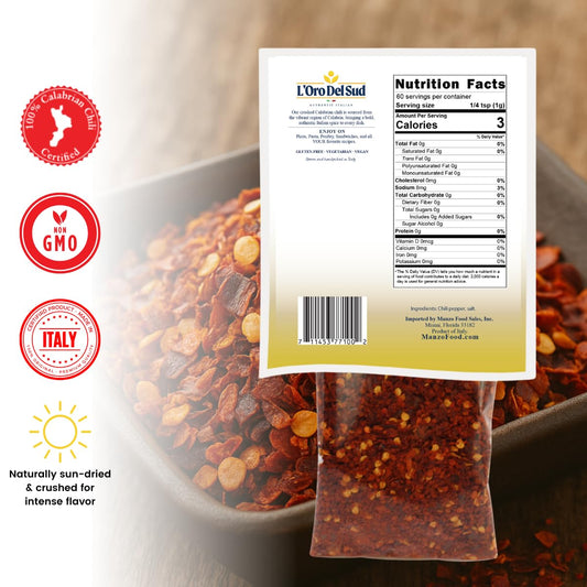 L'Oro Del Sud, Dried Calabrian Chili Flakes, 2.11 oz (60 g)