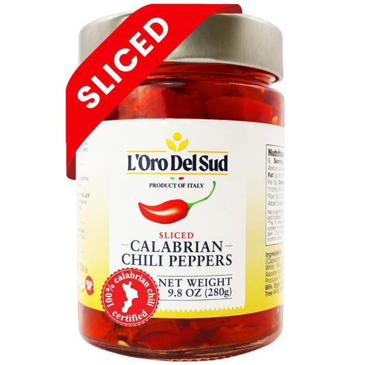 L'Oro Del Sud, Sliced Calabrian Chili Peppers, 9.8 oz  (280 g)