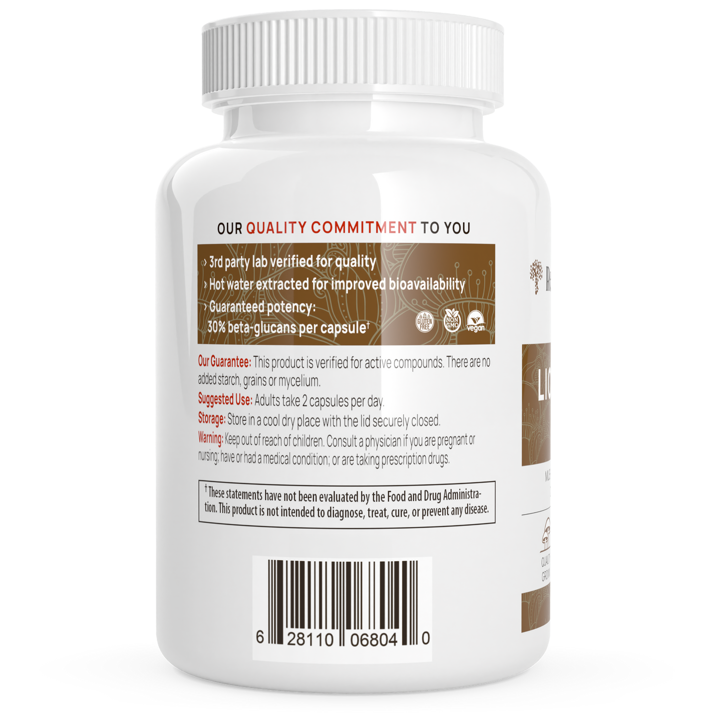 Organic Lions Mane Extract Capsules by Real Mushrooms