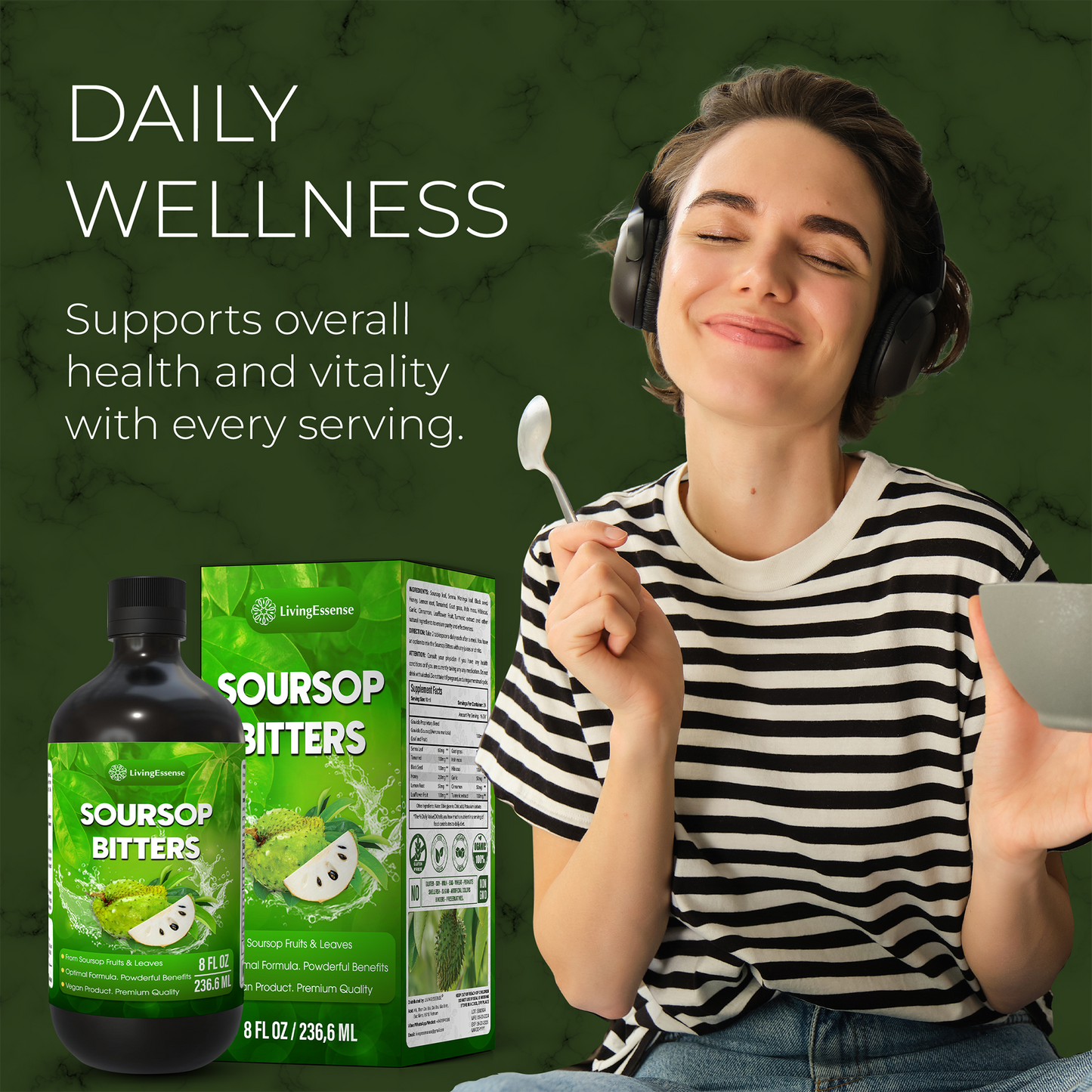 Soursop Bitters Liquid with Soursop Leaves for Gut Health & Immune Boost