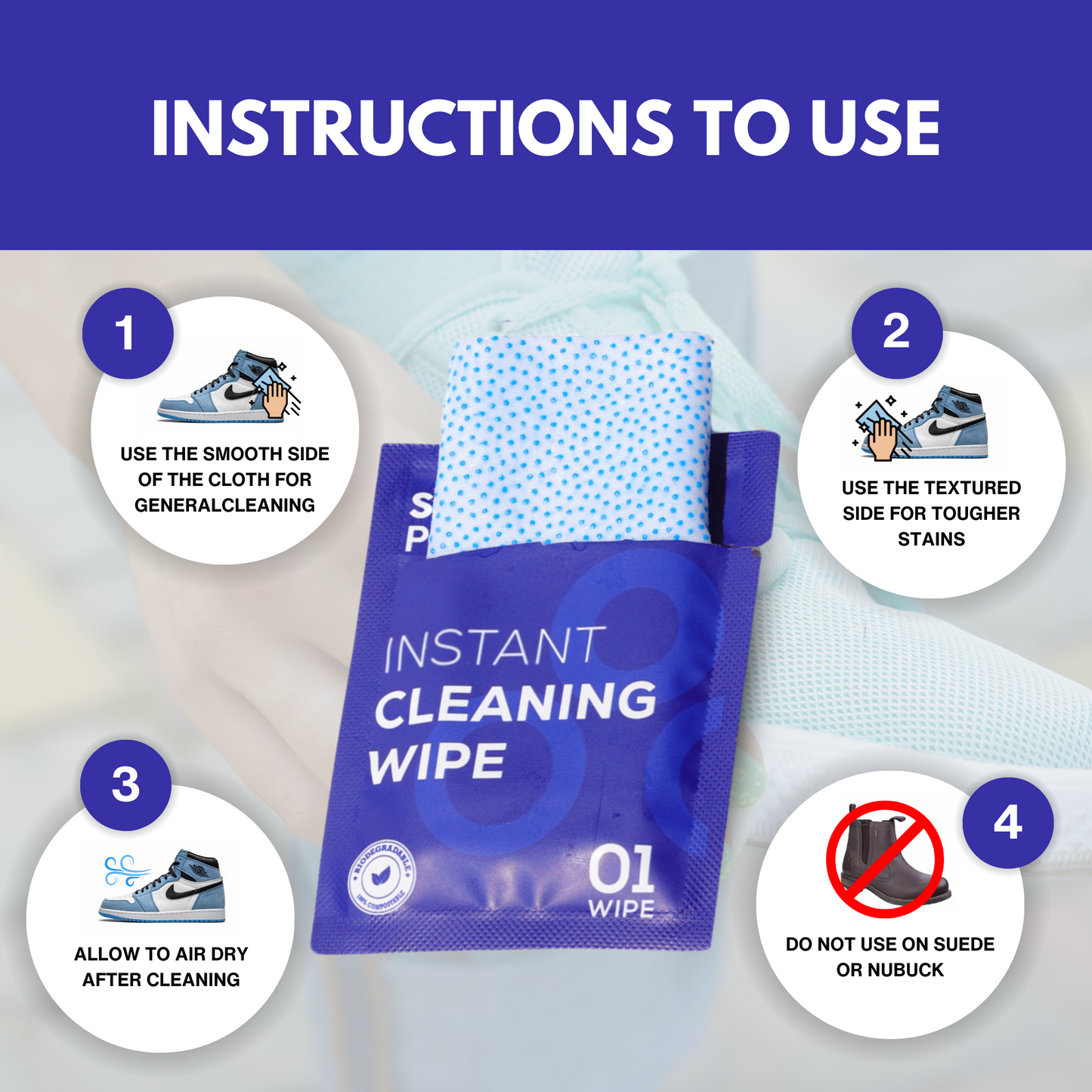 Instant Shoe Cleaning Wipes