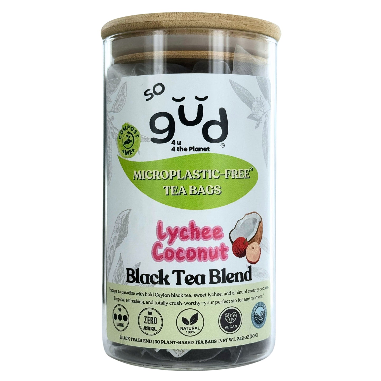 Lychee Coconut Black Tea | Plant-based Tea Bags