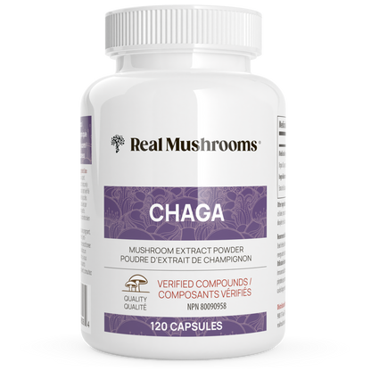 Organic Chaga Extract Capsules by Real Mushrooms