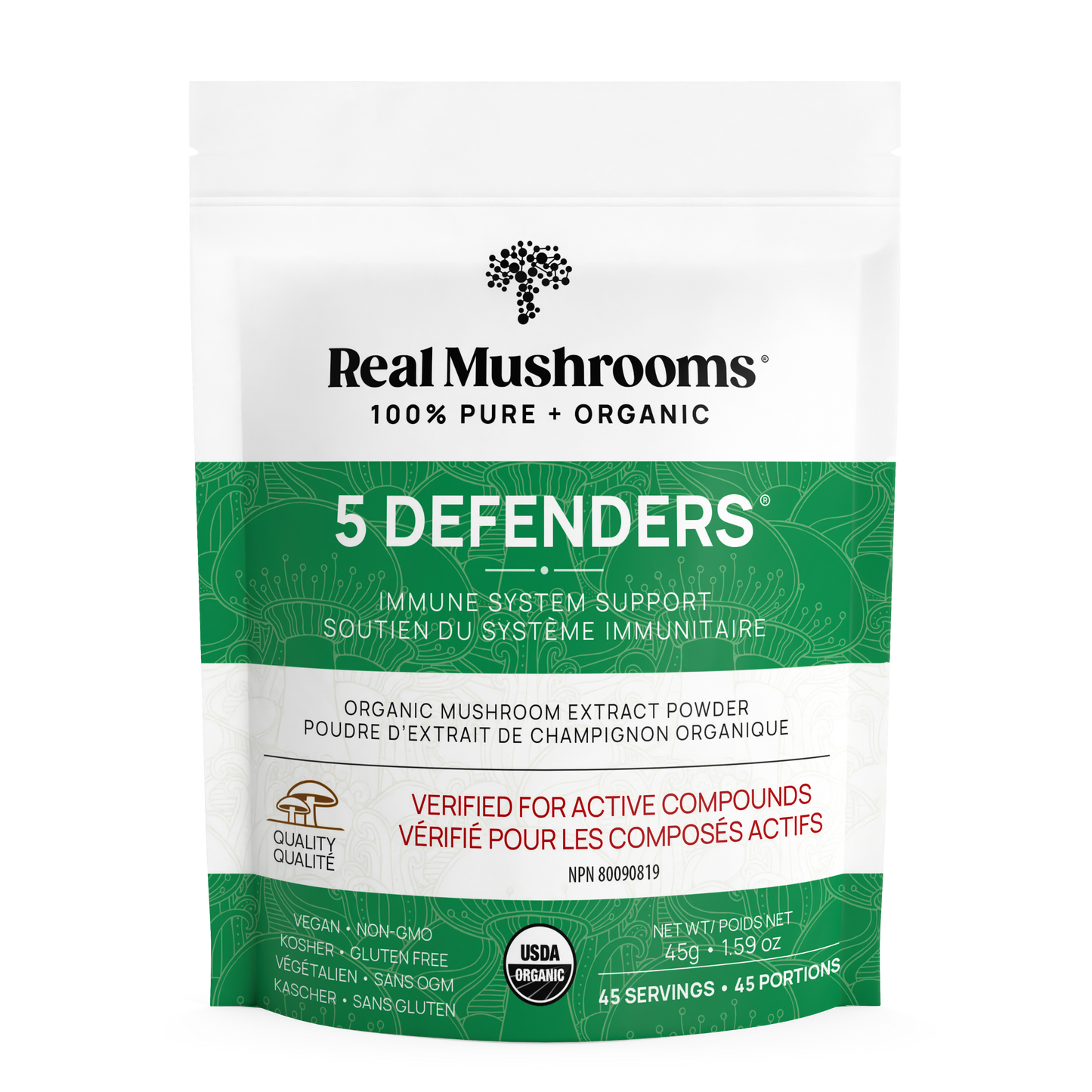 5 Defenders Organic Mushroom Complex – Bulk Powder by Real Mushrooms