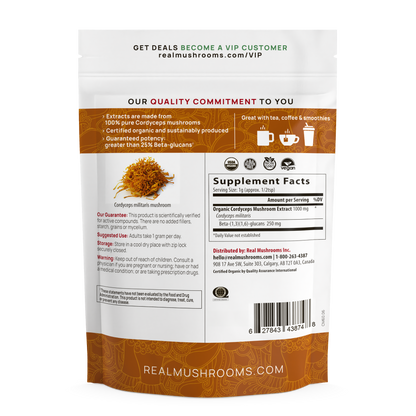 Organic Cordyceps Mushroom Extract Powder – Bulk Supplement by Real Mushrooms