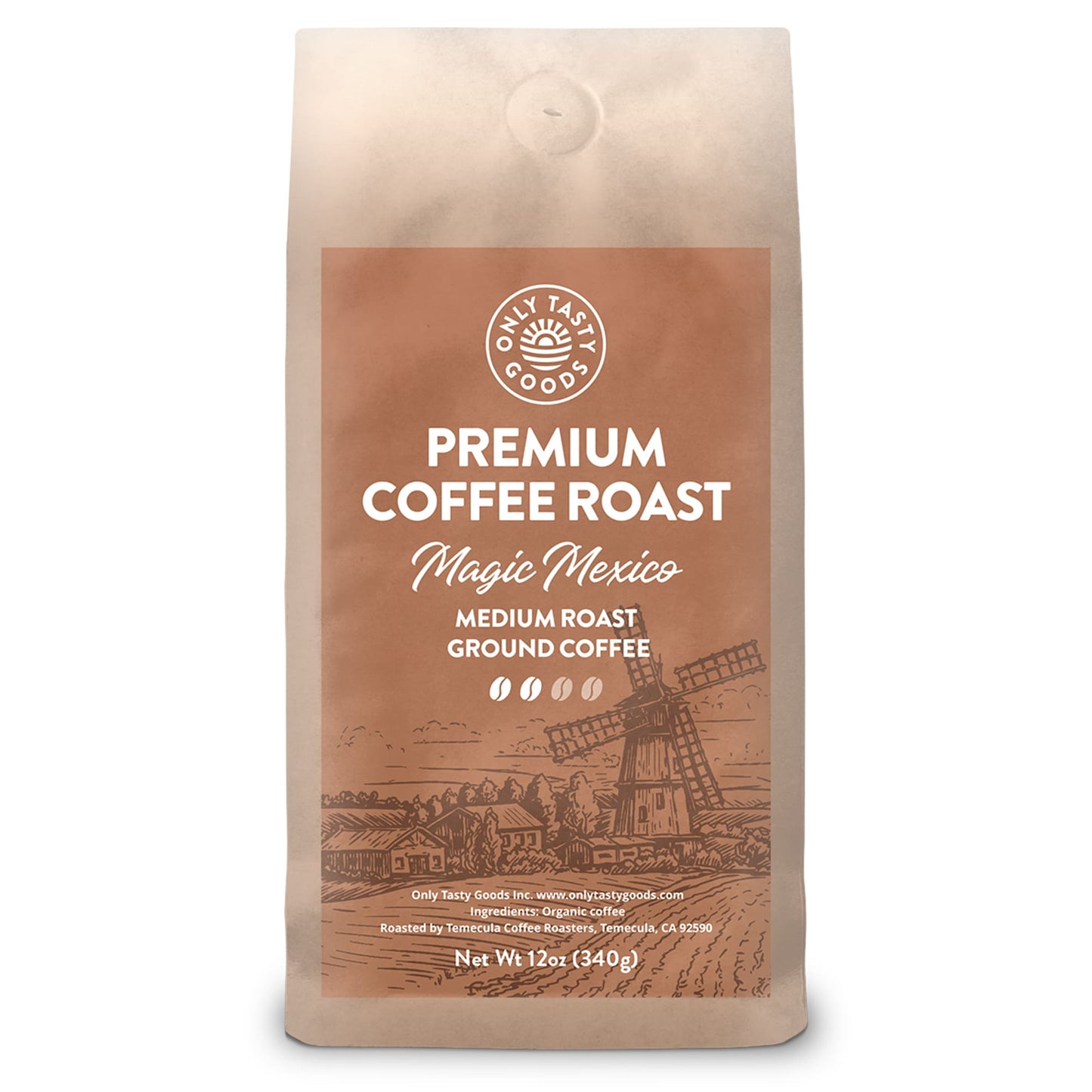 Magic Mexico Medium Roast Ground Coffee, Organic, Low Acid, Non-GMO
