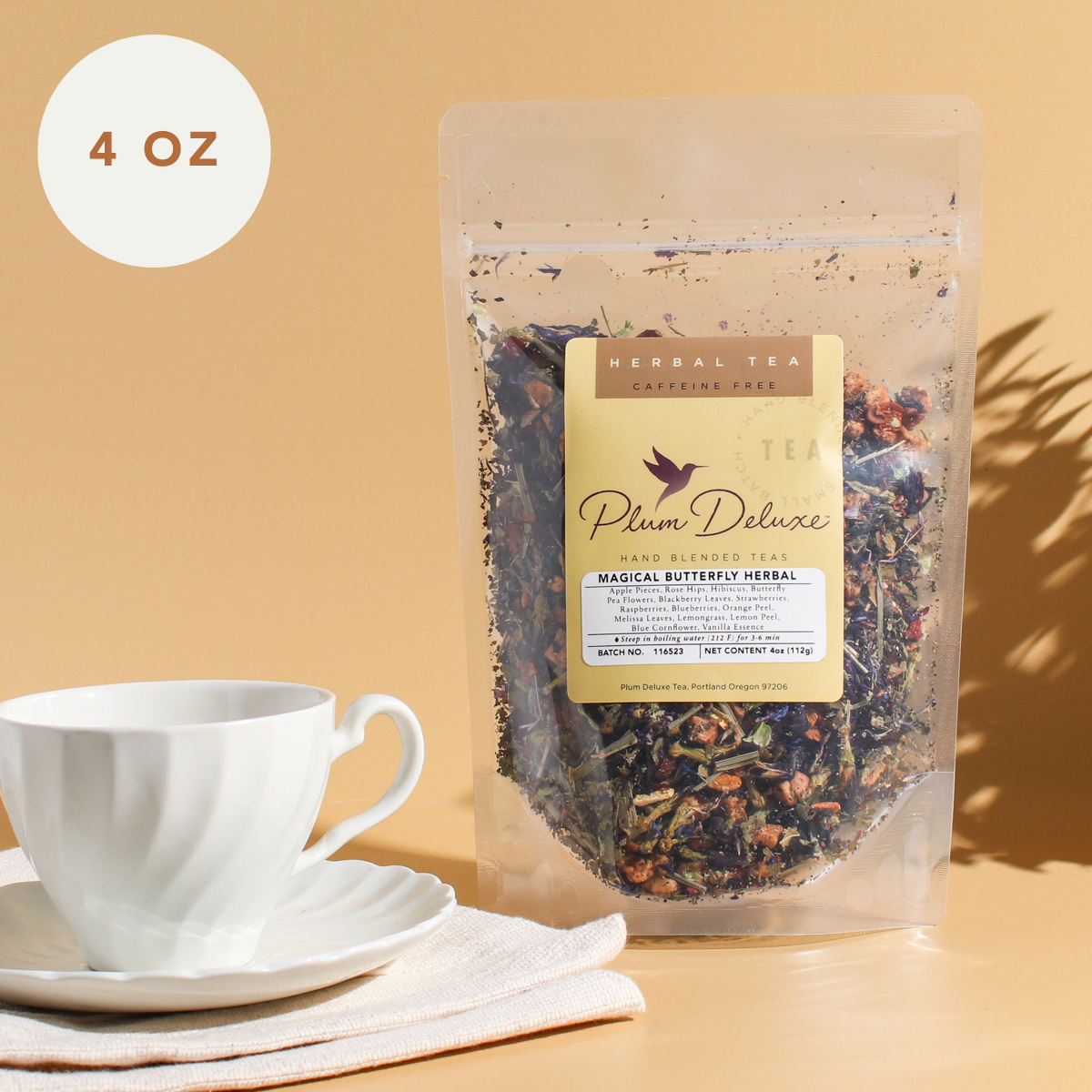 Plum Deluxe Tea Magical Butterfly Herbal Tea (Butterfly Pea Flower / Berries)