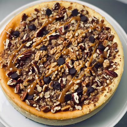 Andy Anand Sugar-Free Turtle Cheesecake, 9-Inch, 2 lb – Caramel, Pecans & Dark Chocolate, Diabetic-Friendly, California Cream Cheese Gift