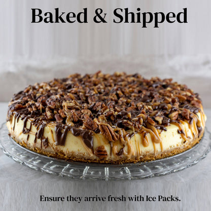 Andy Anand Sugar-Free Turtle Cheesecake, 9-Inch, 2 lb – Caramel, Pecans & Dark Chocolate, Diabetic-Friendly, California Cream Cheese Gift