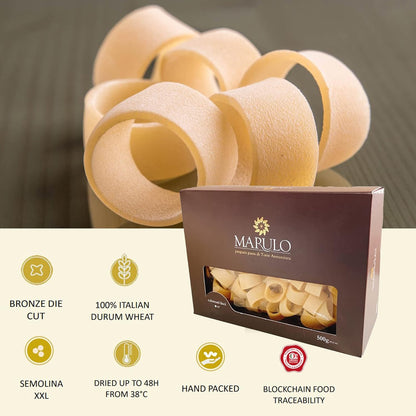 Marulo, Calamarata Pasta, Artisan Bronze Die-Cut Pasta, 12 Pack x 1.1 lb