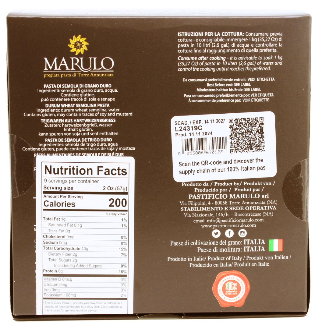 Marulo, Penne Rigate Homemade Artisan Pasta 500g