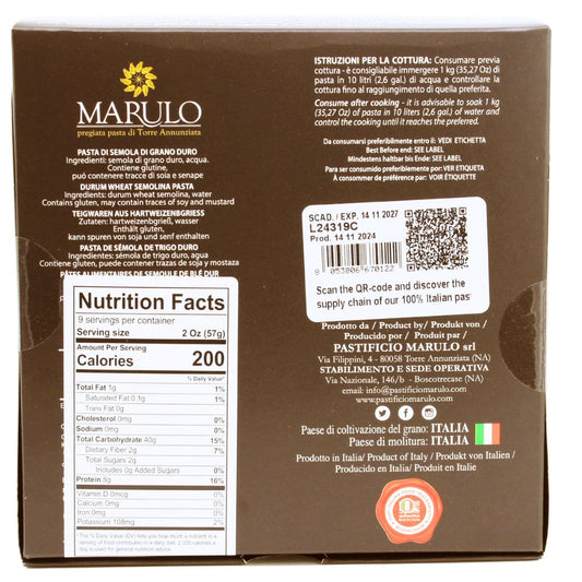 Marulo, Penne Rigate Homemade Artisan Pasta 500g