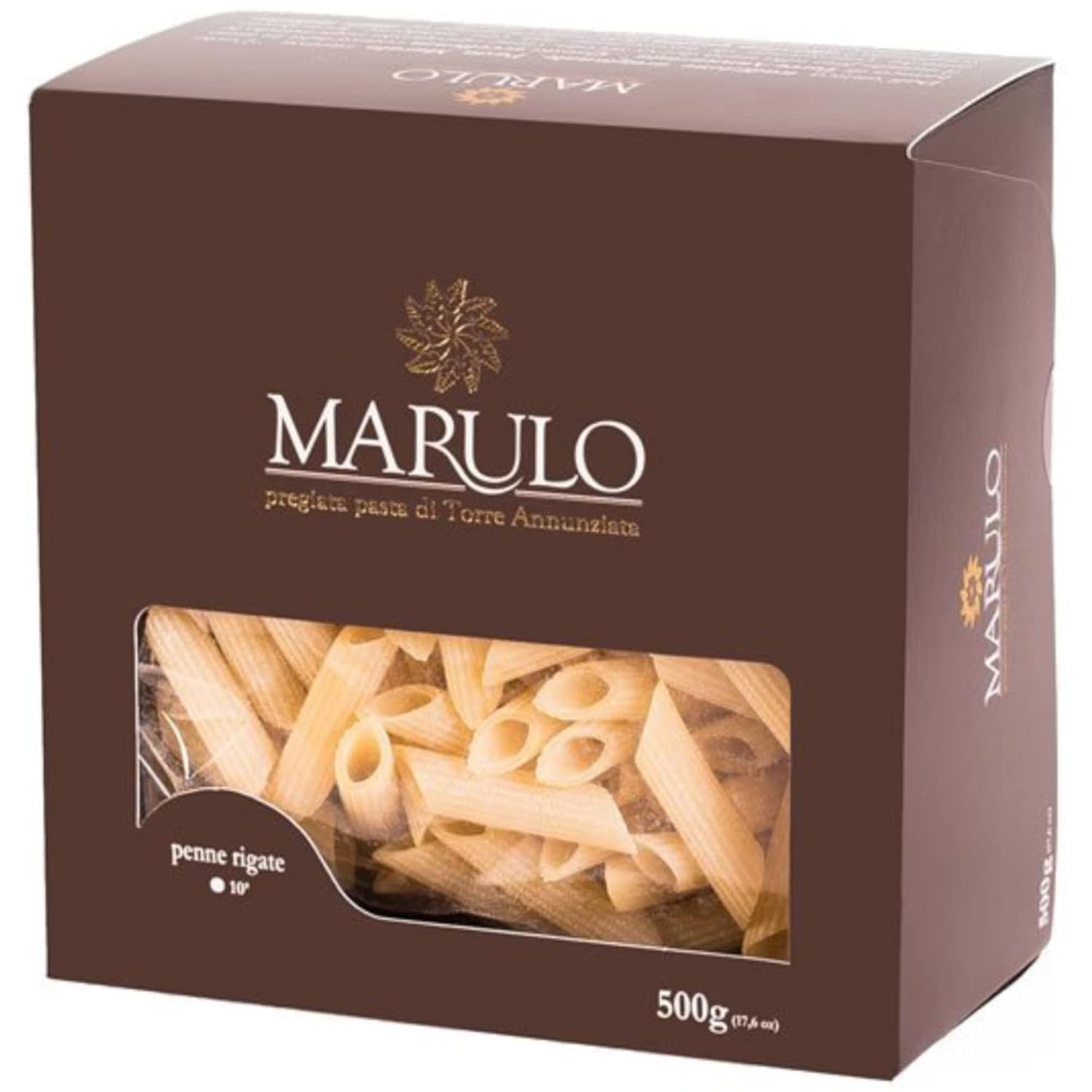 Marulo, Penne Pasta, Artisan Bronze Die-Cut Pasta, 12 Pack x 1.1 lb