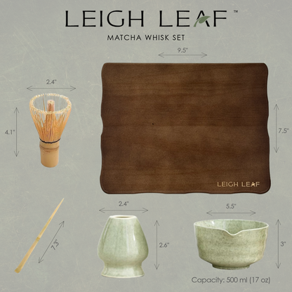 5 Piece Matcha Whisk Set with Wooden Display Board – Perfect for Smooth Frothy Matcha Preparation
