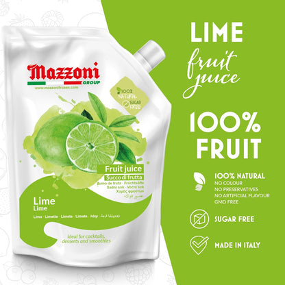 Mazzoni, Real Lime Juice, 100% Pure Lime, Just Juice, No Sugar Added, 2.2 lb