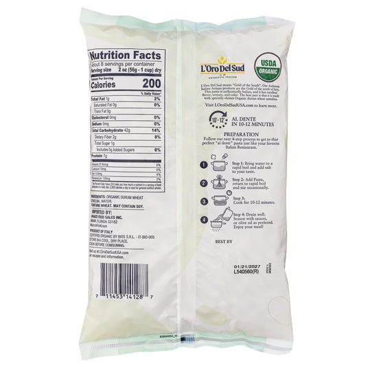 L'Oro Del Sud, Organic Medium Shells Pasta, 20 Pack x 1 lb