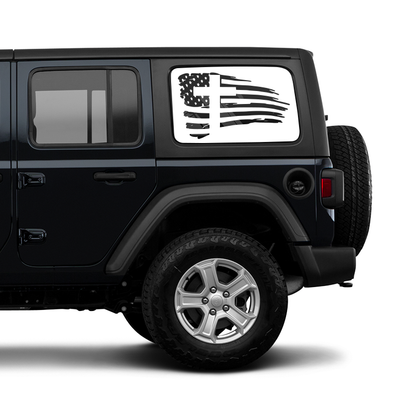 Flag Cross Window Jeep Graphic