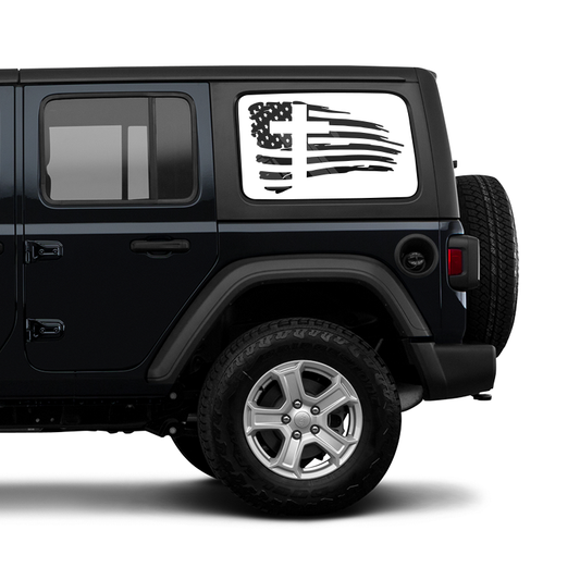 Flag Cross Window Jeep Graphic