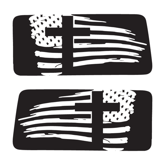 Flag Cross Window Jeep Graphic