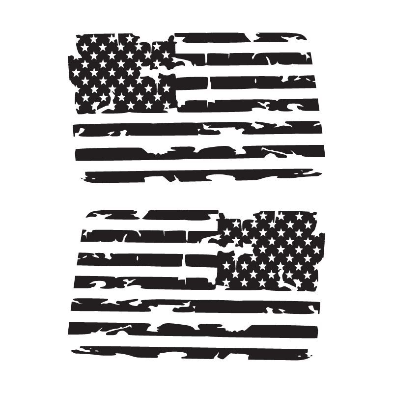 Grunge Flag Window Jeep Graphic