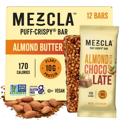 Mezcla Almond Butter Chocolate Bars - 12 bars x 1.4 oz case