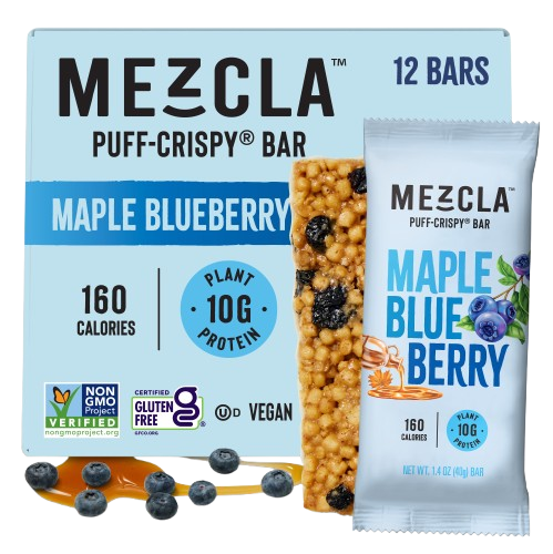 Mezcla Maple Blueberry Bars - 12 bars x 1.4 oz case
