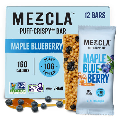 Mezcla Maple Blueberry Bars - 12 bars x 1.4 oz case