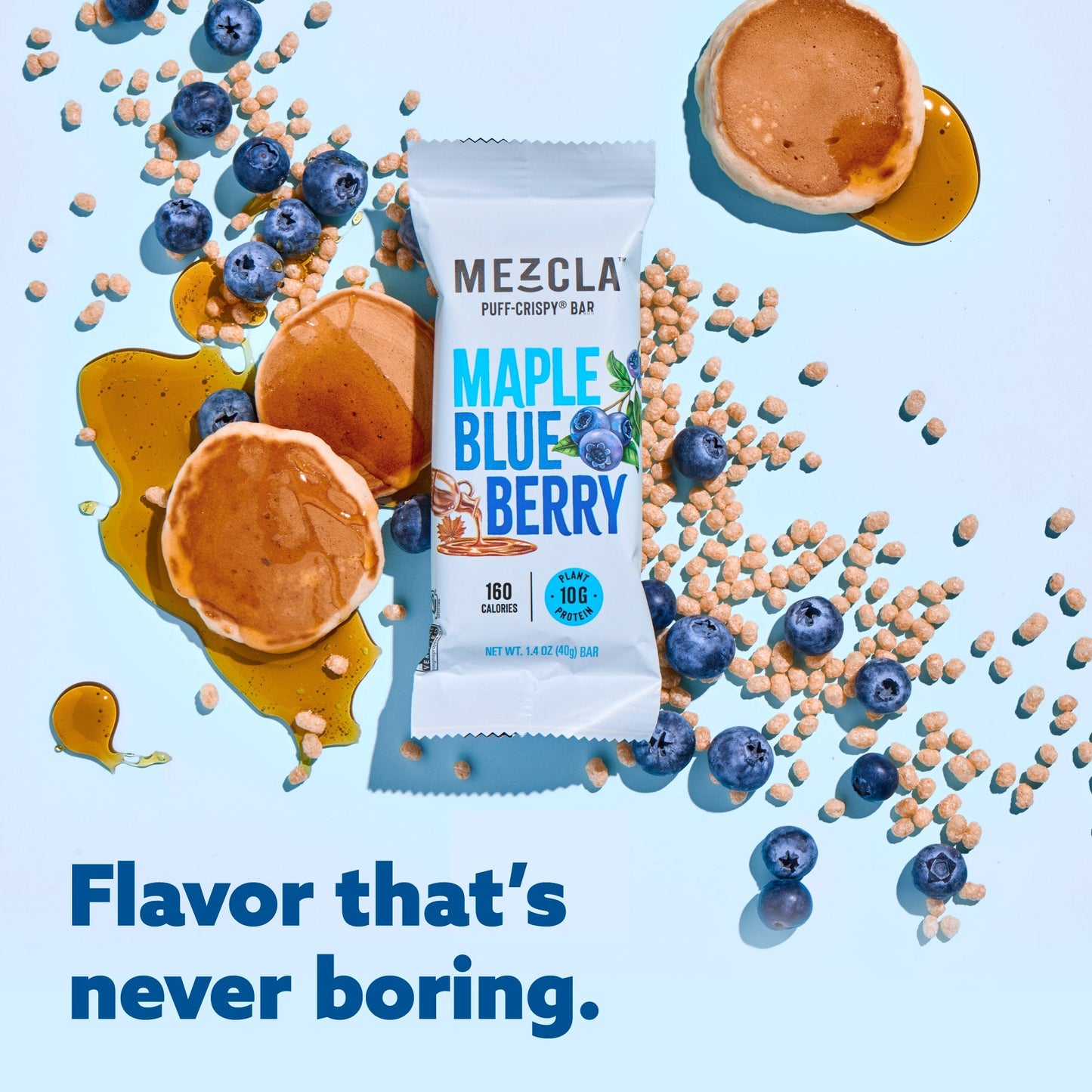 Mezcla Maple Blueberry Bars - 12 bars x 1.4 oz case