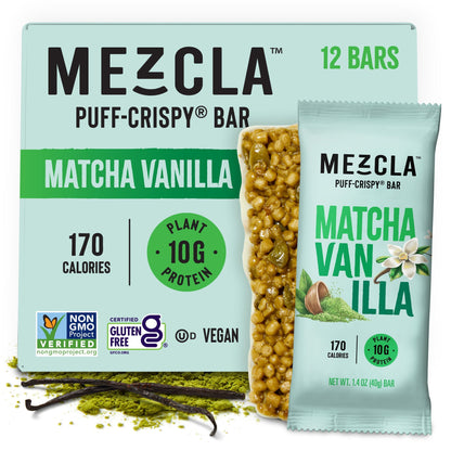 Mezcla Matcha Vanilla Bars - 12 bars x 1.4 oz case