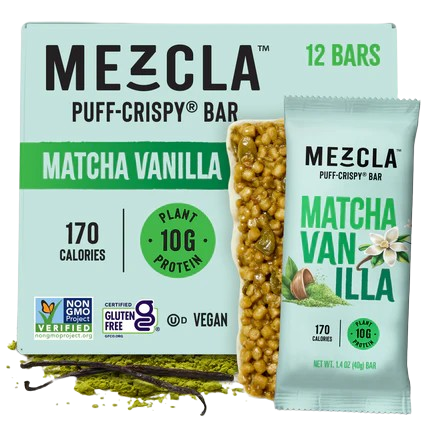 Mezcla Matcha Vanilla Bars - 12 bars x 1.4 oz case