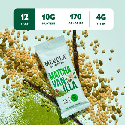 Mezcla Matcha Vanilla Bars - 12 bars x 1.4 oz case