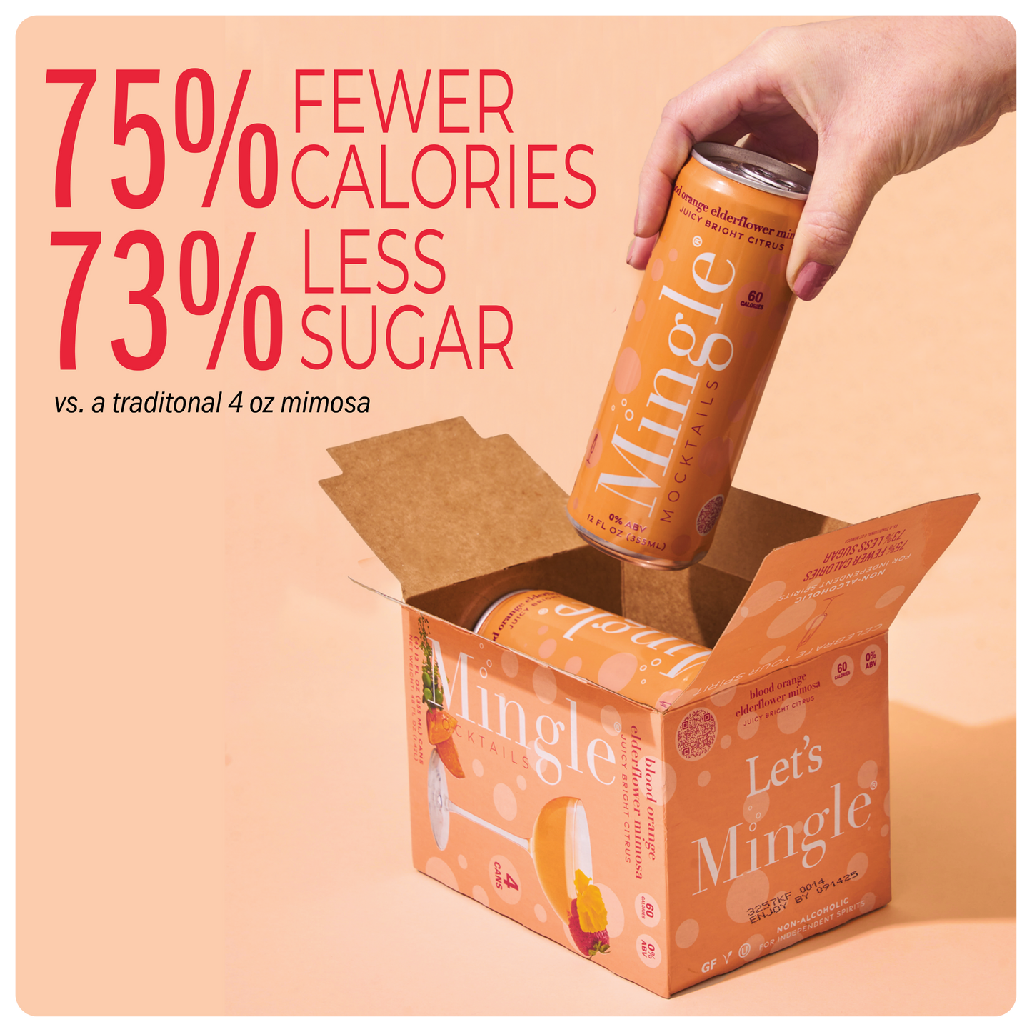 Blood Orange Elderflower Mimosa by Mingle Mocktails - Non Alcoholic Beverages