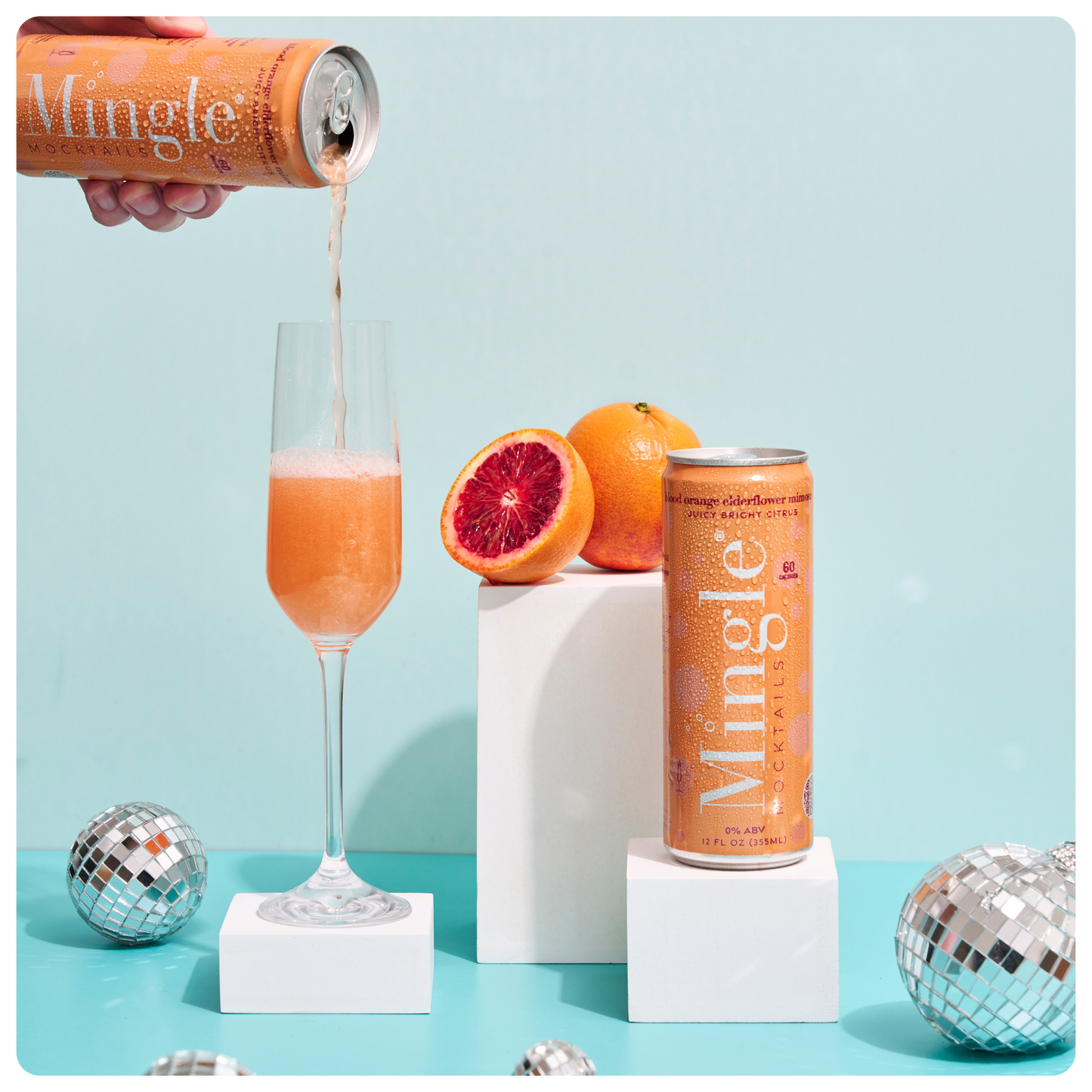 Blood Orange Elderflower Mimosa by Mingle Mocktails - Non Alcoholic Beverages