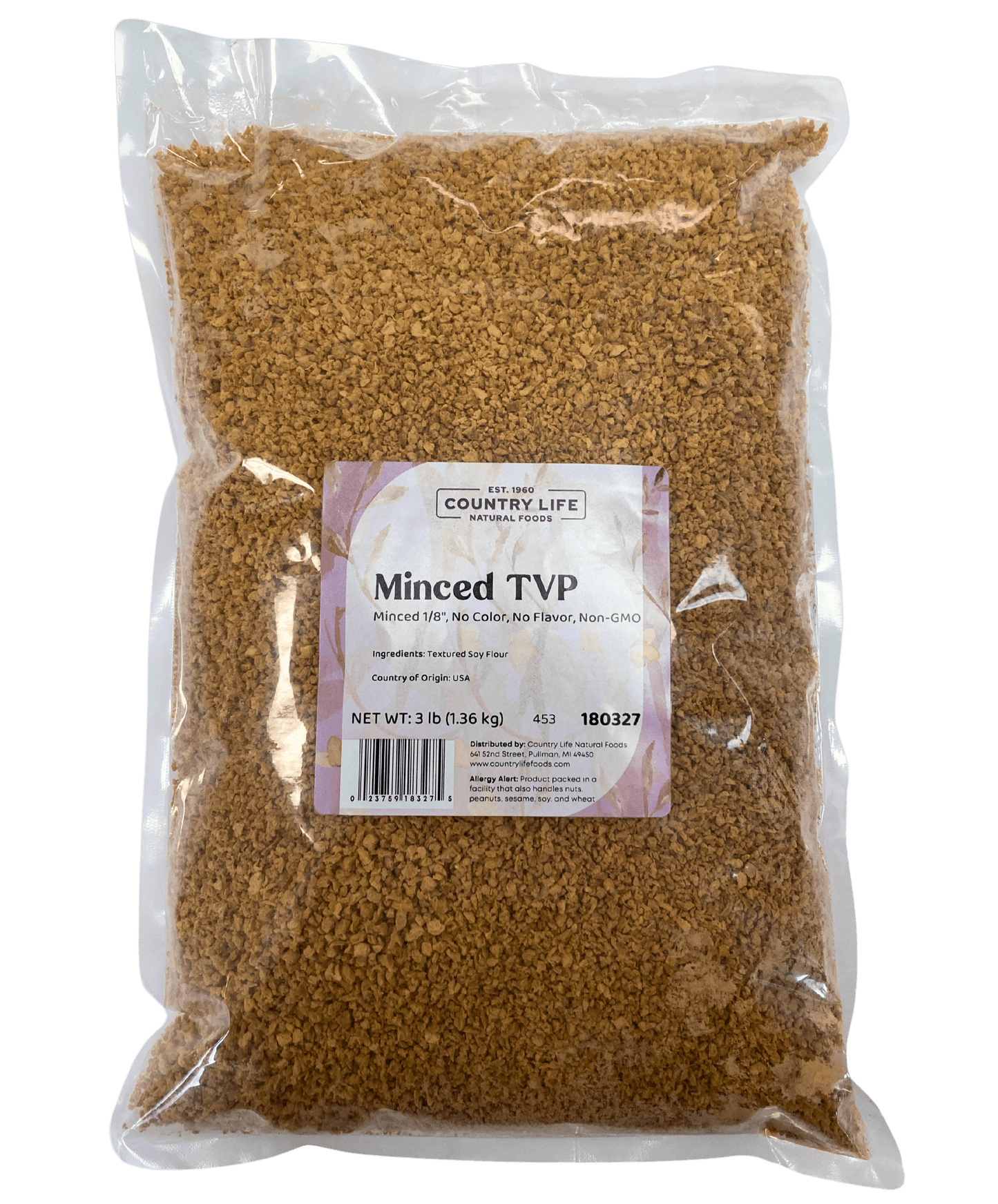 TVP Minced 1/8", No Added Color or Flavor, Non-GMO