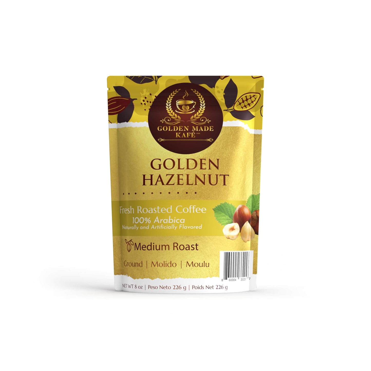 8oz PREMIUM GROUND COFFEE - GOLDEN HAZELNUT