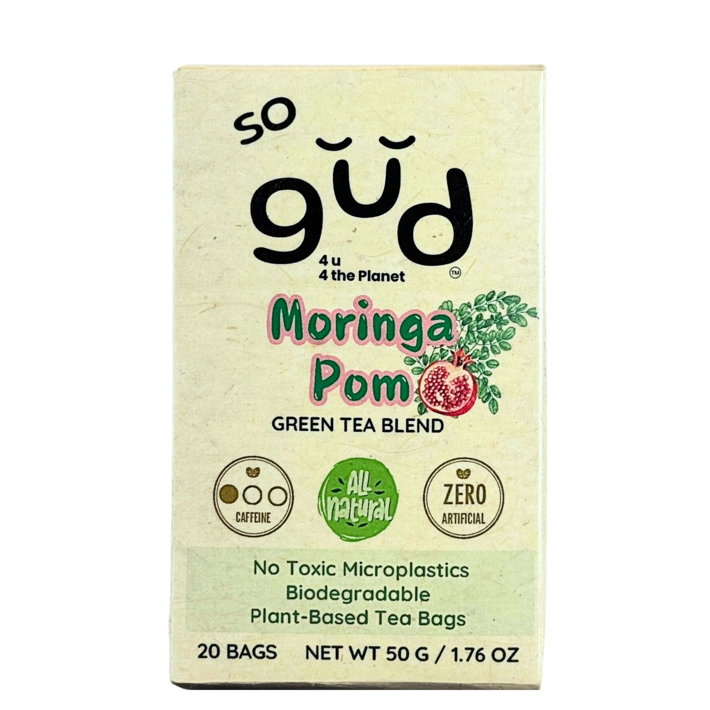 Moringa Pom Tea Green Tea Blend | Plant-based Tea Bags