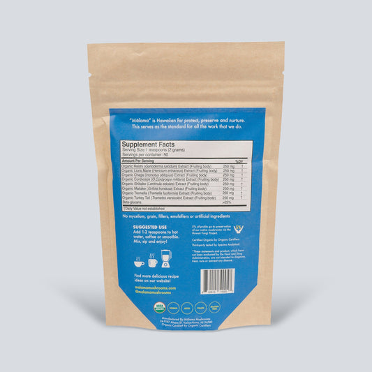 8 Mushroom Superfood Powder Mix by Mālama Mushrooms Hawaii