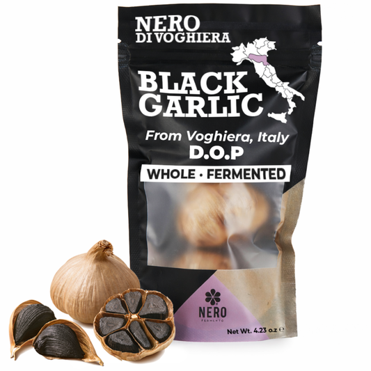 NERO FERMENTO Italian Whole Black Garlic 4.23 oz (3-4 bulbs)