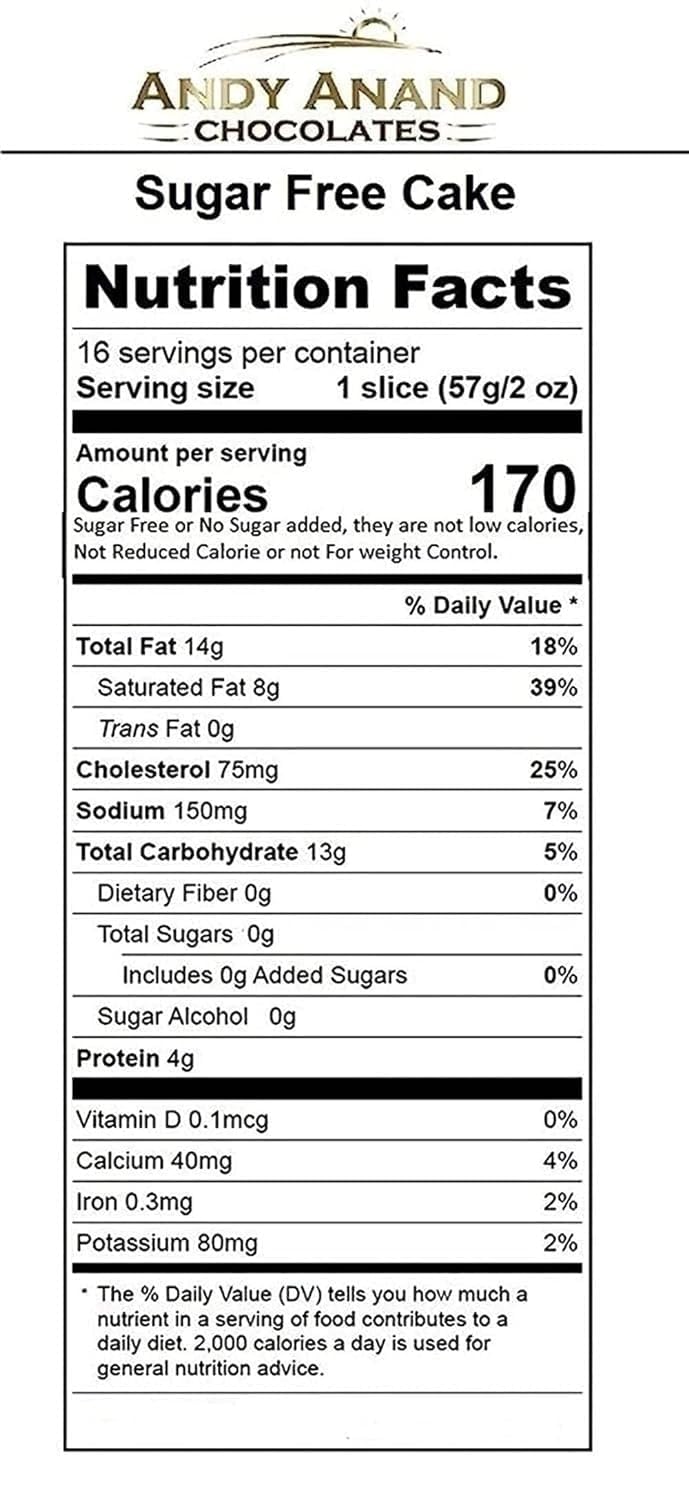 Andy Anand Sugar-Free Orange Glazed Cake, 9-Inch, 2 lb – Diabetic-Friendly, Fresh & Natural Ingredients, No Preservatives, Birthday Gift Box